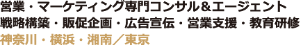 営業・マーケティング専門コンサル&エージェント戦略構築・販促企画・広告宣伝・営業支援・教育研修 神奈川・横浜・湘南/東京